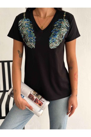 222256 TOPTAN SİYAH TSHIRT