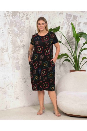 222282 TOPTAN DESENLİ ELBİSE