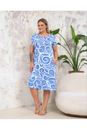 222347 TOPTAN DESENLİ ELBİSE