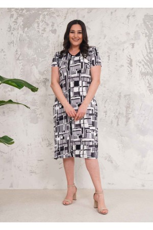 222357 TOPTAN DESENLİ ELBİSE