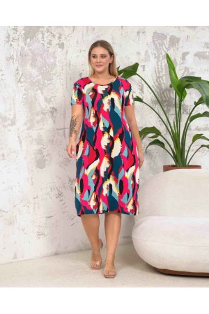 222371 TOPTAN DESENLİ ELBİSE