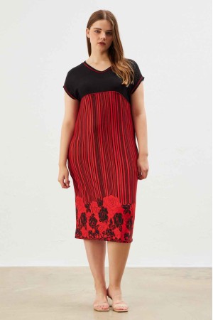 222374 TOPTAN DESENLİ ELBİSE