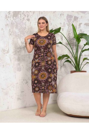 222381 TOPTAN DESENLİ ELBİSE