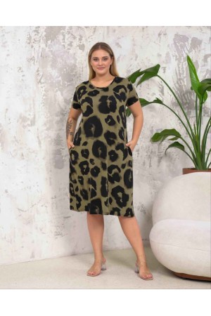 222387 TOPTAN DESENLİ ELBİSE