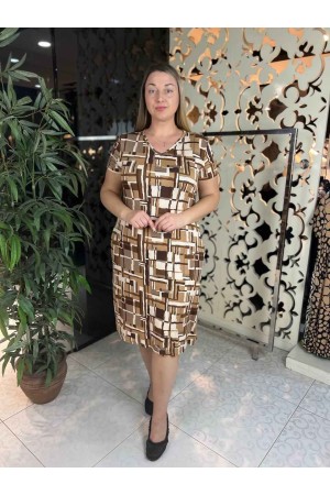 222388 TOPTAN DESENLİ ELBİSE