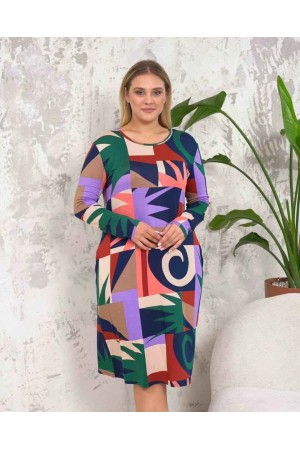 222408 TOPTAN DESENLİ ELBİSE