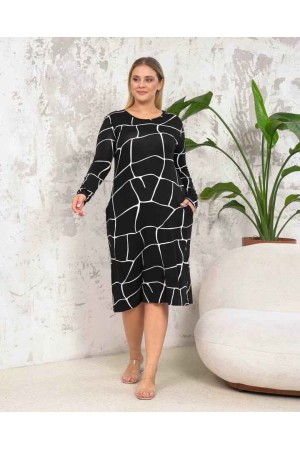 222410 TOPTAN DESENLİ ELBİSE