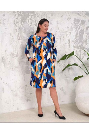 222413 TOPTAN DESENLİ ELBİSE