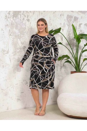 222414 TOPTAN DESENLİ ELBİSE