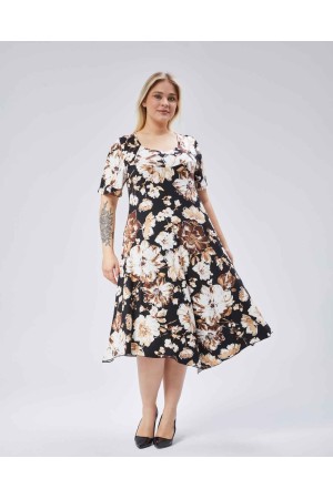 222418 TOPTAN DESENLİ ELBİSE