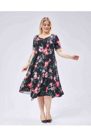 222419 TOPTAN DESENLİ ELBİSE