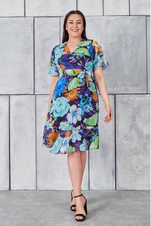 222474 TOPTAN DESENLİ ELBİSE