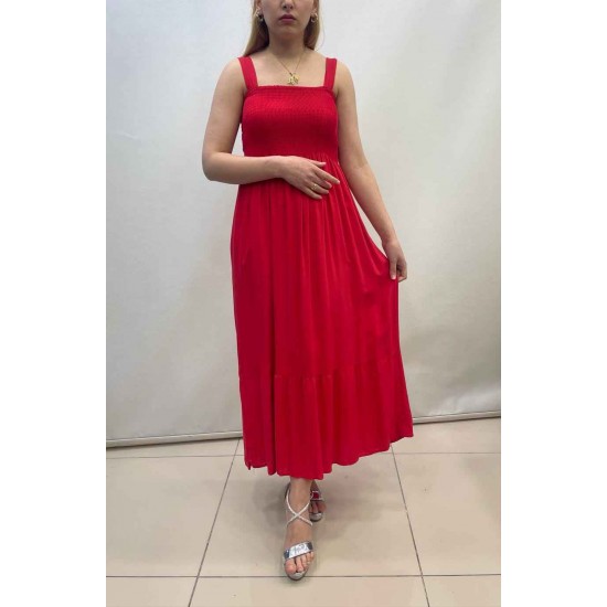 222685 TOPTAN KIRMIZI ELBİSE