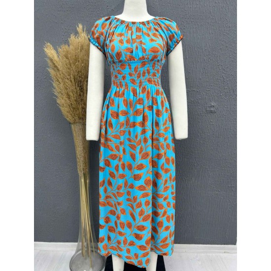 222696 TOPTAN DESENLİ ELBİSE