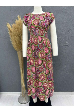 222697 TOPTAN DESENLİ ELBİSE