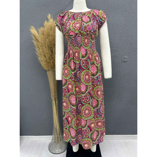 222697 TOPTAN DESENLİ ELBİSE