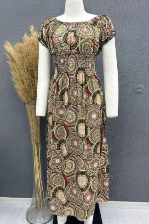 222700 TOPTAN DESENLİ ELBİSE