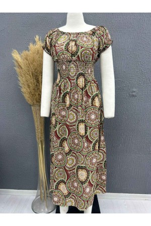 222700 TOPTAN DESENLİ ELBİSE