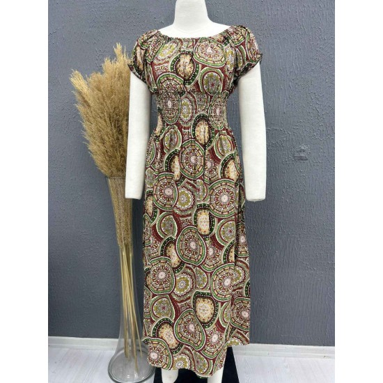 222700 TOPTAN DESENLİ ELBİSE