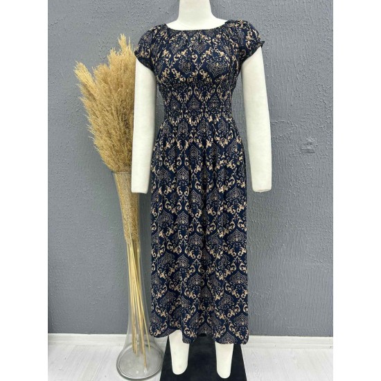 222701 TOPTAN DESENLİ ELBİSE