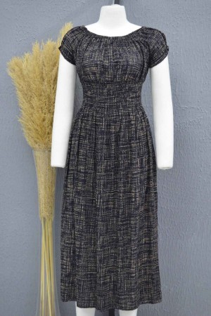 222702 TOPTAN DESENLİ ELBİSE