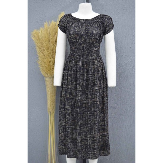 222702 TOPTAN DESENLİ ELBİSE