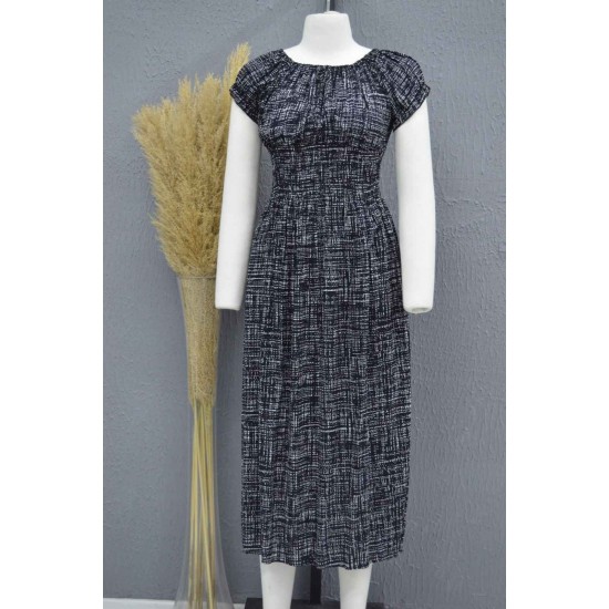 222703 TOPTAN DESENLİ ELBİSE