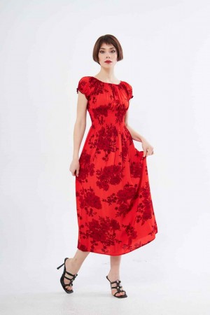 222706 TOPTAN DESENLİ ELBİSE