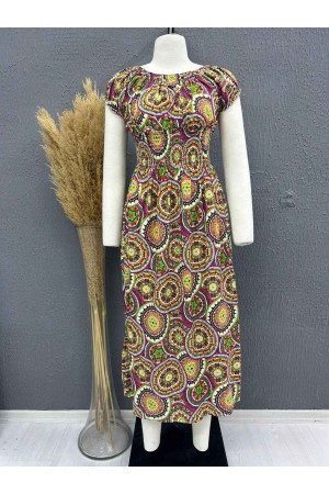 222707 TOPTAN DESENLİ ELBİSE