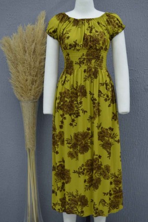 222708 TOPTAN DESENLİ ELBİSE