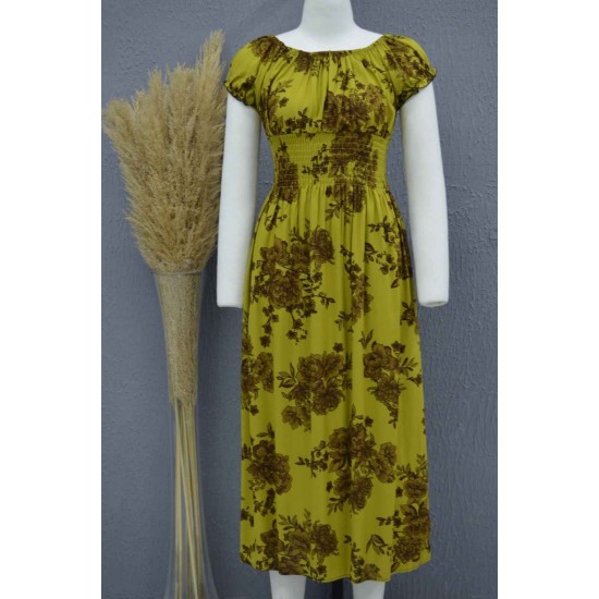 222708 TOPTAN DESENLİ ELBİSE