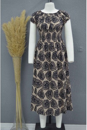 222712 TOPTAN DESENLİ ELBİSE