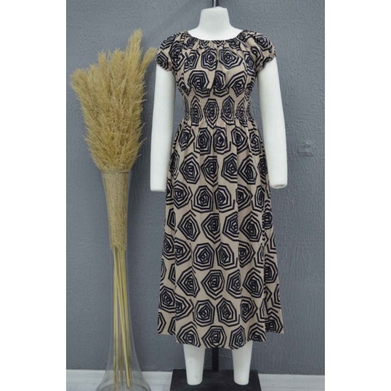 222712 TOPTAN DESENLİ ELBİSE