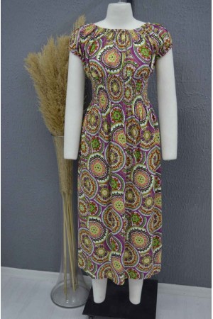 222713 TOPTAN DESENLİ ELBİSE