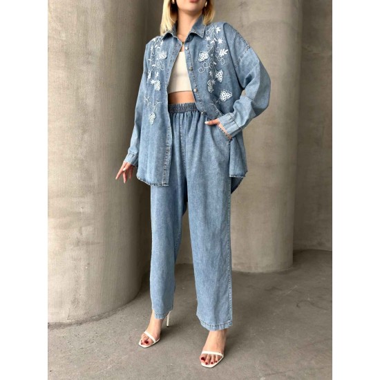 222731 TOPTAN MAVİ PANTOLON TAKIM