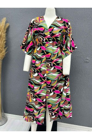 222741 TOPTAN DESENLİ ELBİSE