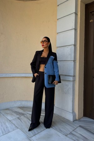 222774 TOPTAN SİYAH PANTOLON TAKIM