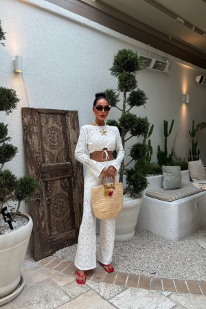 222777 TOPTAN EKRU PANTOLON TAKIM