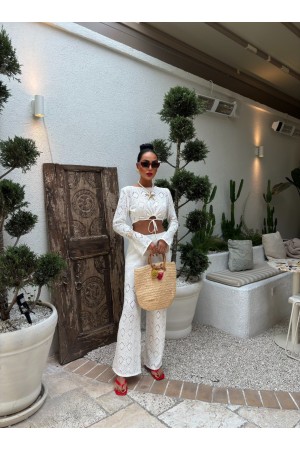 222777 TOPTAN EKRU PANTOLON TAKIM