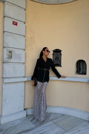 222789 TOPTAN GRİ ETEK