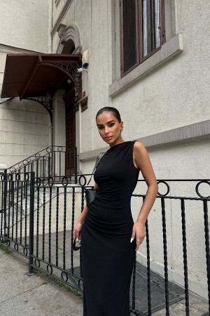 222823 TOPTAN SİYAH ELBİSE