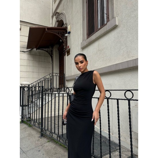 222823 TOPTAN SİYAH ELBİSE