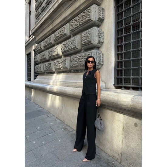 222832 TOPTAN SİYAH PANTOLON TAKIM