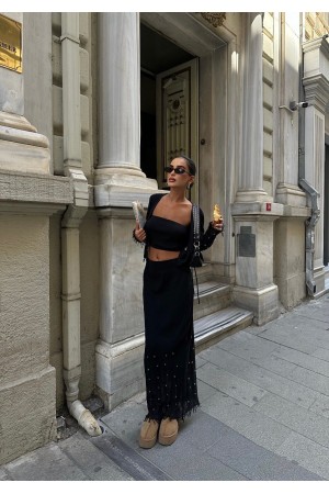 222834 TOPTAN SİYAH ETEK TAKIM