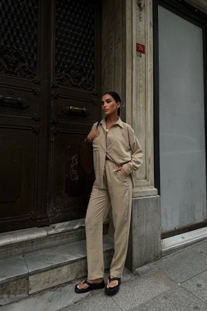 222836 TOPTAN BEJ PANTOLON TAKIM