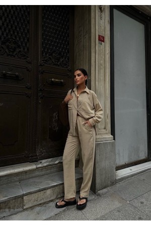 222836 TOPTAN BEJ PANTOLON TAKIM