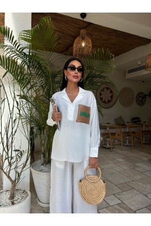 222859 TOPTAN BEYAZ PANTOLON TAKIM