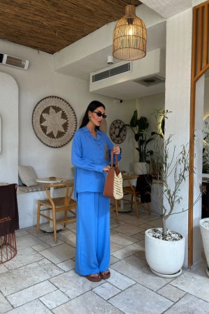 222861 blue Pants suit