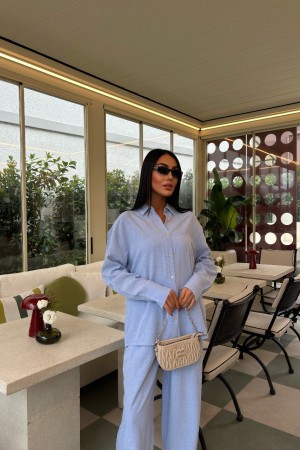 222880 bebe blue Pants suit