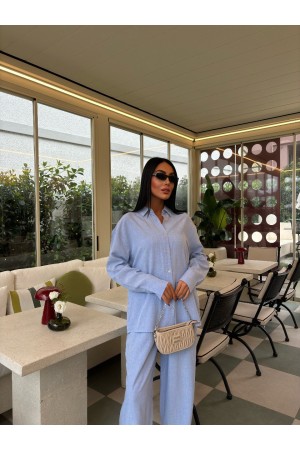 222880 TOPTAN BEBE MAVİ PANTOLON TAKIM